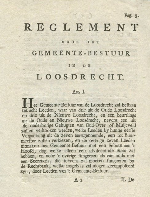 Dubbel reglement Loosdrecht 1804