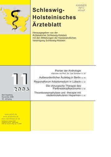 Schleswig-Holsteinisches Ärzteblatt, Ausgabe 11/2006