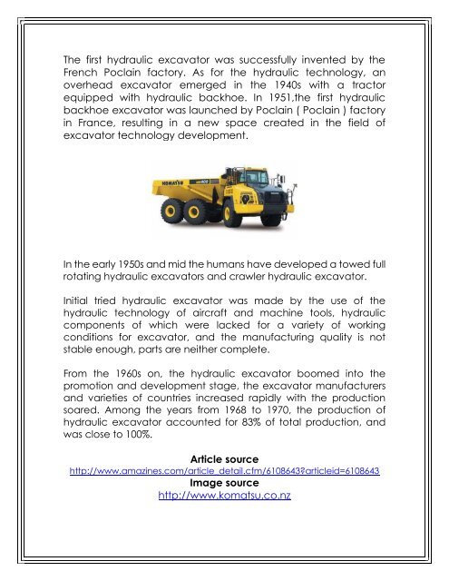 How Does The Excavator Machinery Technology Develop