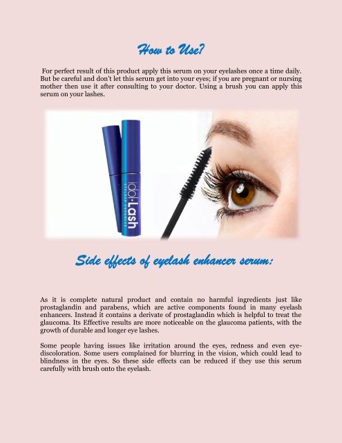 Idol-Lash Enhancer …..For Thicker Longer EyeLashes 