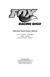 2005 Rear Shock Owner's Manual – FOX - Birota