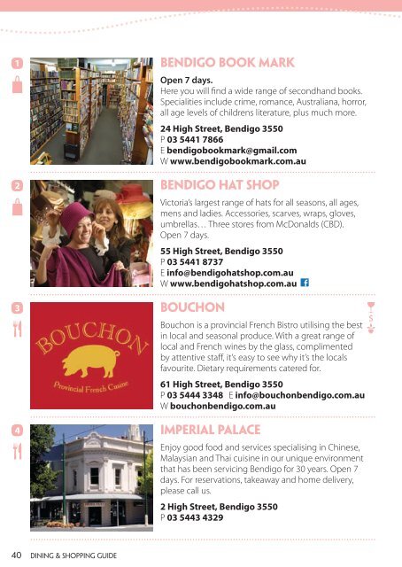 Bendigo Dining & Shopping Guide 2016