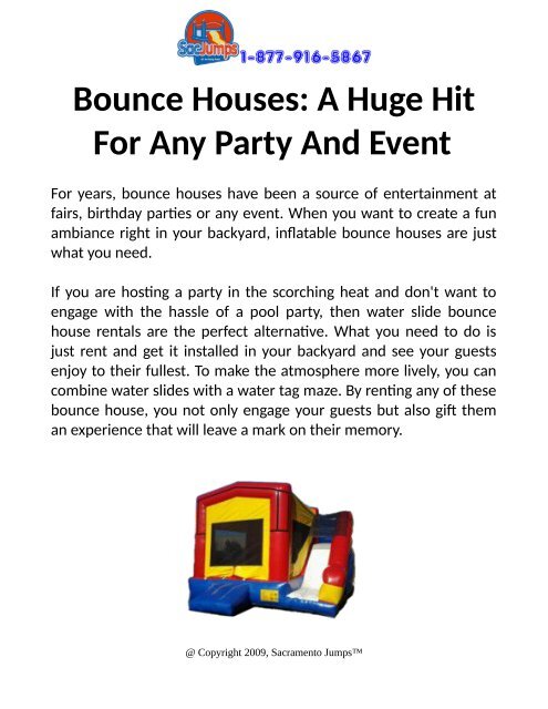 Bounce Houses: A Huge Hit For Any Party And Event