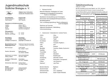 Schulordnung - Jugendmusikschule Südlicher Breisgau eV