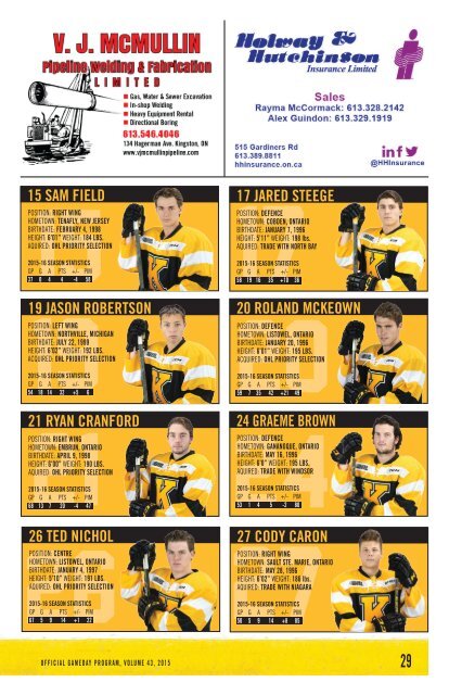 Kingston Frontenacs GameDay April 8, 2016