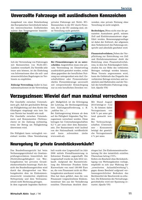 Wirtschaft aktiv - September 2014