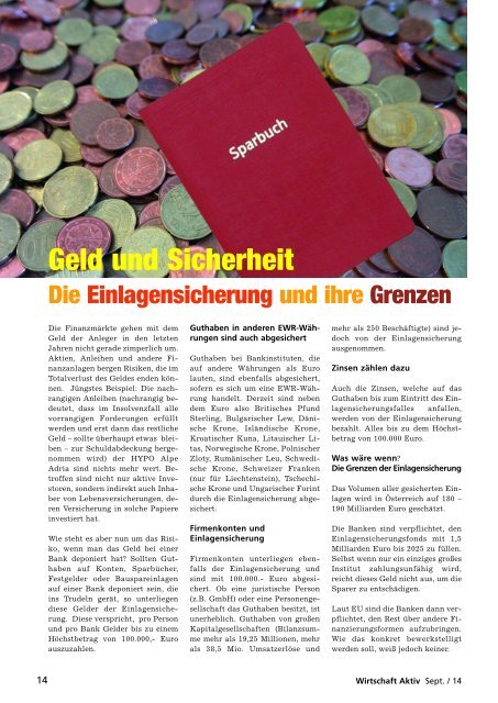 Wirtschaft aktiv - September 2014