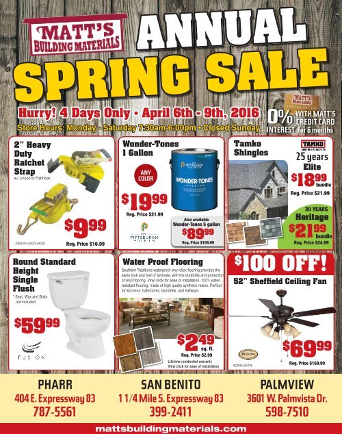 Annual Spring Sale 2016