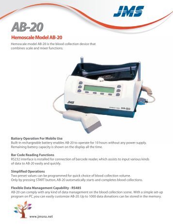 Hemoscale Model AB-20 - JMS North America