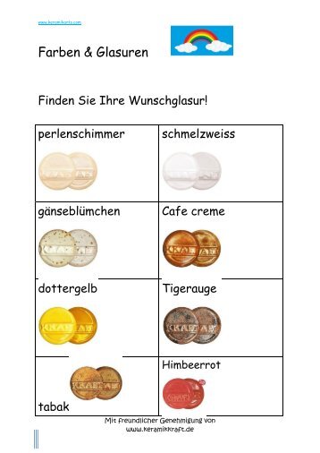 Glasuren-Farbpalette