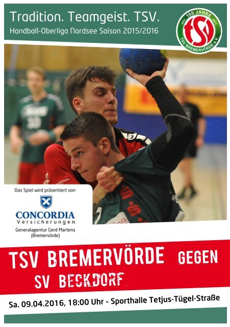 Hallenheft TSV Bremervörde gegen SV Beckdorf am Samstag, 9. April um 18:00 Uhr