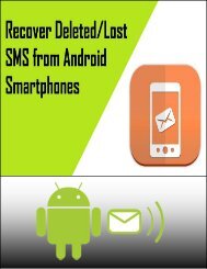 Recover Lost/Deleted SMS from Android Smartphones