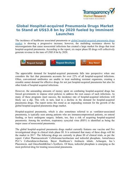 Global Hospital-acquired Pneumonia Drugs Market Details Analysis