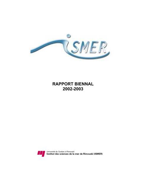 Rapport biennal 2002-2003 - Institut des sciences de la mer de ...