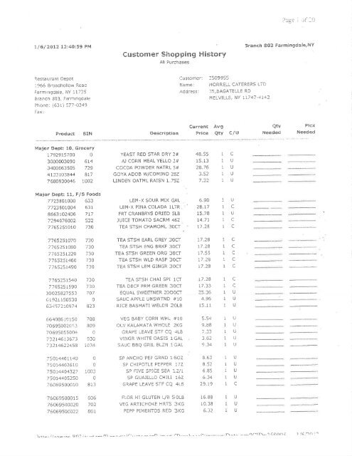 receipts from Restaurant Depot - Howard Fensterman Blog