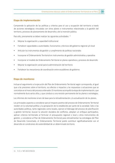 Orientaciones básicas sobre el Ordenamiento Territorial en el Perú