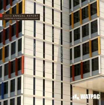 2010 ANNUAL REPORT - Watpac