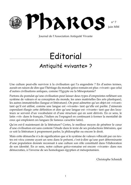 Pharos 7 - Association antiquité vivante