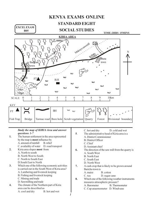 kenya exams online standard eight social studies - Excel Exams