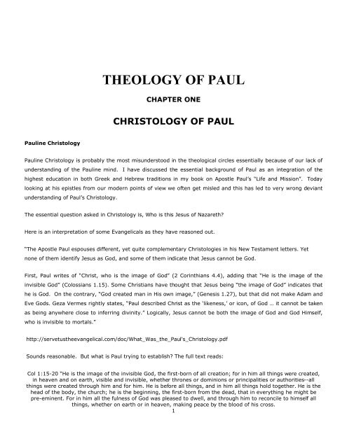 Theology Of Paul