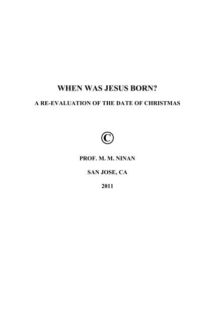 When was Jesus Born