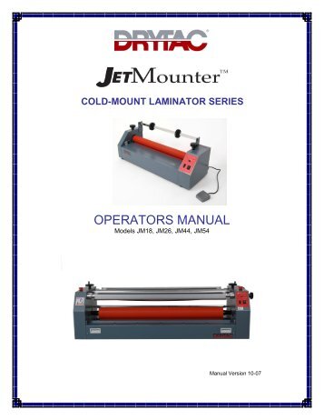 OPERATORS MANUAL - Drytac