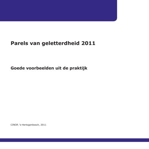 PARELS VAN GELETTERDHEID 2011 - Cinop