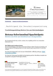 Herstellung von Spezialputzen im Schwimmbeckenbereich