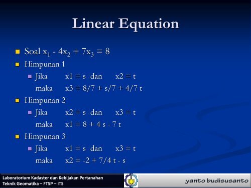 04. Pertemuan 04 - Persamaan Linier