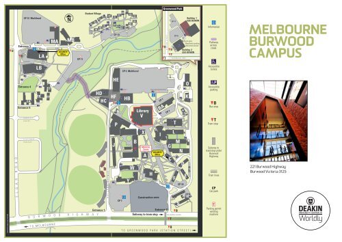 Deakin University Campus Map Burwood Map