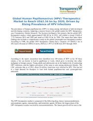 Global Human Papillomavirus (HPV) Therapeutics Market to Reach US$2.34 bn by 2020