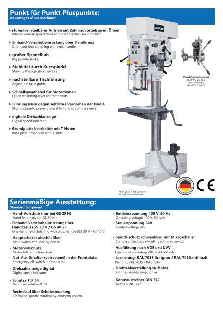 Säulenbohrmaschinen Baureihe GS