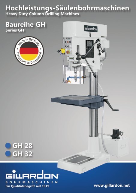 Hochleistungs-Säulenbohrmaschinen Baureihe GH