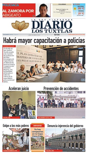 Diario Los Tuxtlas, edición del día 11 de abril de 2016