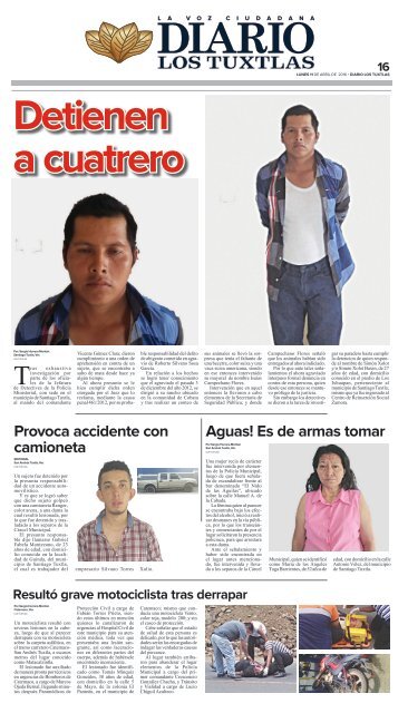 Diario Los Tuxtlas, edición del día 11 de abril de 2016