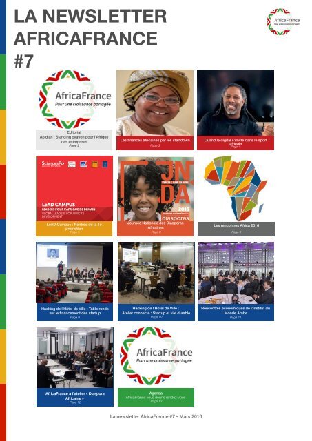 LA NEWSLETTER AFRICAFRANCE #7