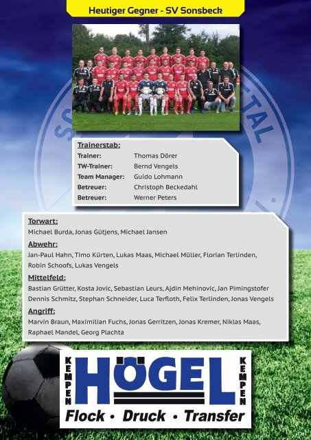Sport Club Aktuell - Ausgabe 26 - 17.04.2016 - SV Sonsbeck