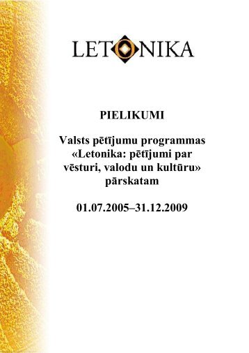 "Letonika: pētījumi par vēsturi, valodu, kultūru" 2005