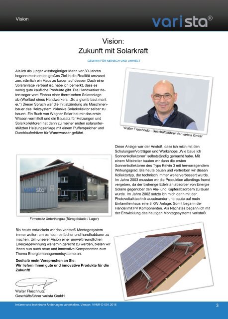 Photovoltaik-Gesamtkatalog varista 2016 - 2017