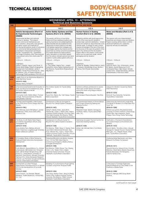 SAE 2016 WORLD CONGRESS & EXHIBITION