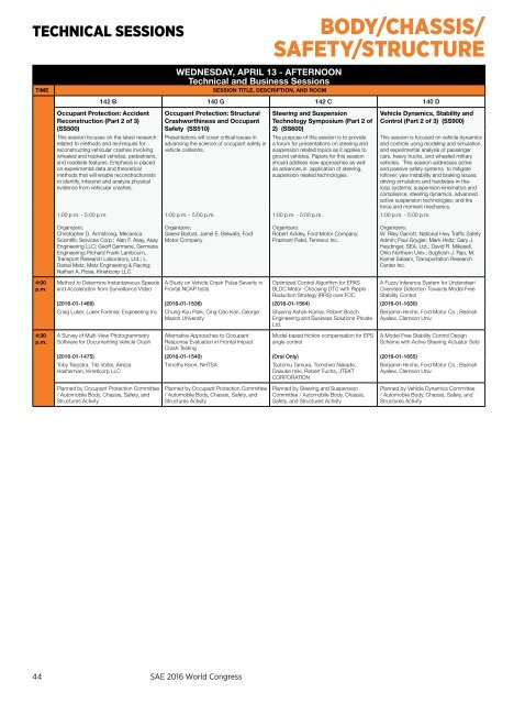 SAE 2016 WORLD CONGRESS & EXHIBITION