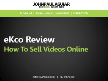 A Real eKco Review, Learn How To Sell Video Online