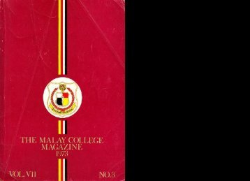 MCKK 1973 ANNUAL MAGAZINE MALAY COLLEGE KUALA KANGSAR