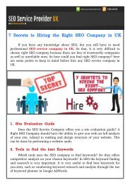 7 Secrets to Hiring the Right SEO Company in UK