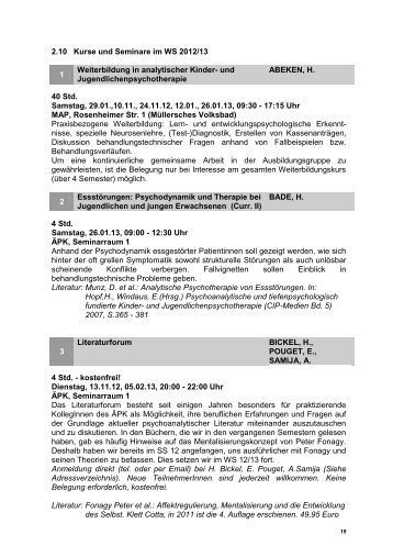 Vorlesungsverzeichnis Wintersemester 2012/13 - ärztlich ...