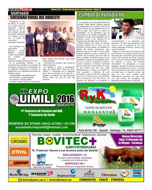 Revista Agropecuaria Nuevo Siglo Númeo 142 - Abril 2016