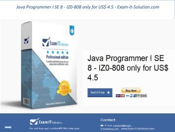 Java Programmer I SE 8 - IZ0-808 only for US$ 4.5 - Exam-It-Solution.com 