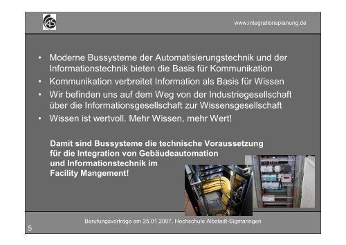 Integration der Gebäudeautomation und der Informationstechnik im ...