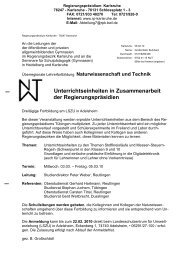 Unterrichtseinheiten in Zusammenarbeit der Regierungspräsidien