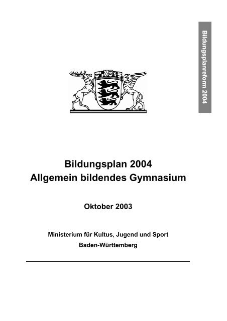 Baden Württemberg Bildungsplan 2004 - 